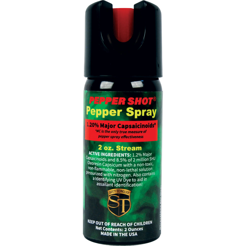 Pepper Shot 1.2% MC 2 oz pepper spray stream view 3
